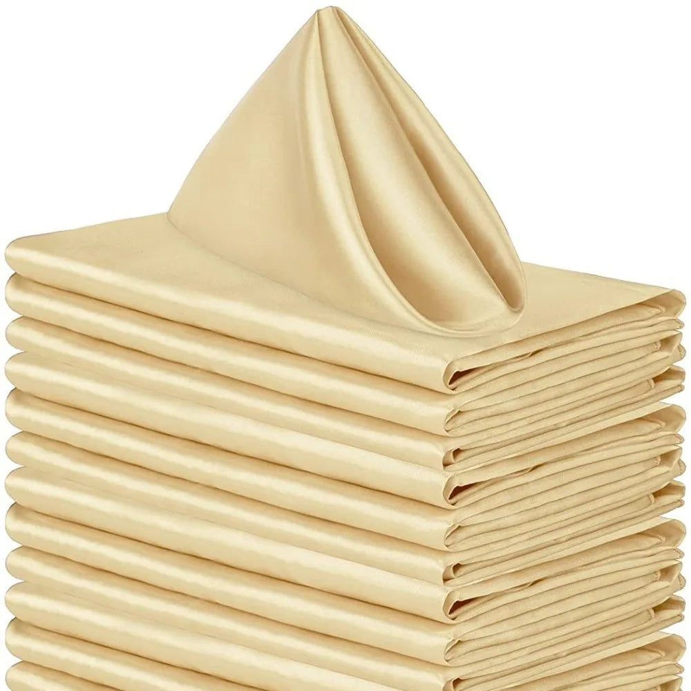 10pcs Wedding Decoration 30x30cm Satin Napkin Soft Reusable Dinner Napkins Washable Table Napkins Event