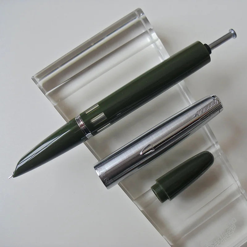 NEW Wingsung 601 Press Piston Fountain Pen Iridium EF/F Nib Steel Cap Vacumatic Resin Ink Pen School Stationery Office Supplies