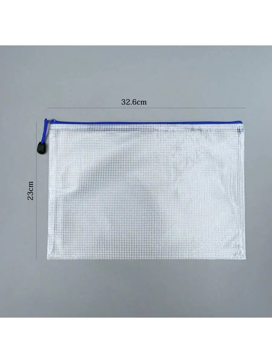 Large Capacity Waterproof A4 File Bag Zipper Document Storage Bag for Desktop Game School Textbook Suitable Office Supplies