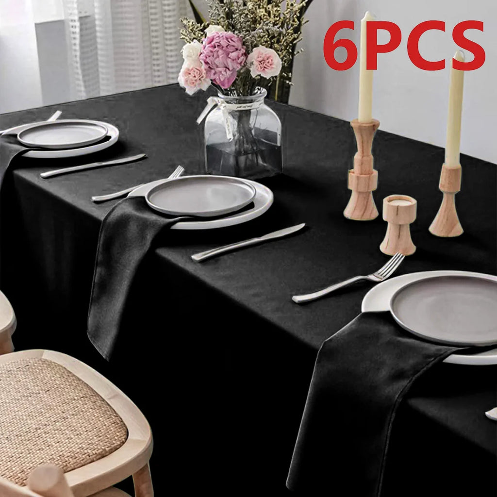 Set Of 6/12/24 40x40cm Table Cloth Napkins Durable Polyester Thicken Placemat Reusable for Kitchen Dining  Wedding Decoration