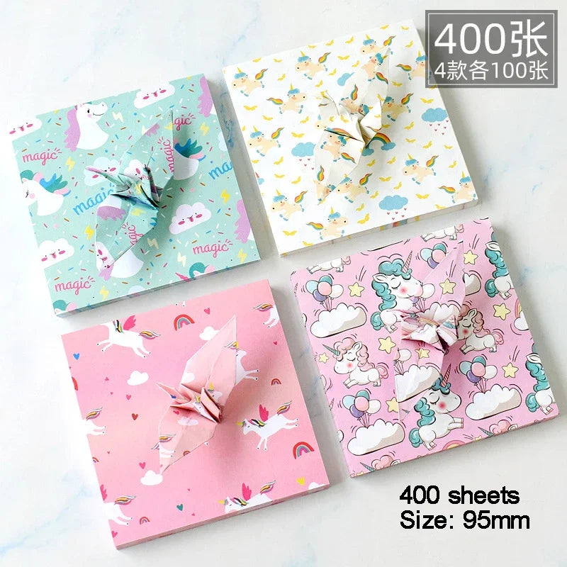400Sheets Origami Paper Craft Folding Lucky Wish Paper Crane Craft Double Sided Folding Lucky Wish Paper DIY Color Scrapbooking