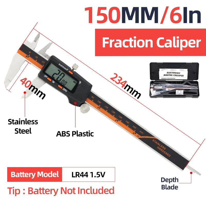 IP54 Calipers Stainless Steel Digital Pachymeter Caliber Measuring Tools Carpenter Tools Electronic Caliper Metal Vernier Ruler