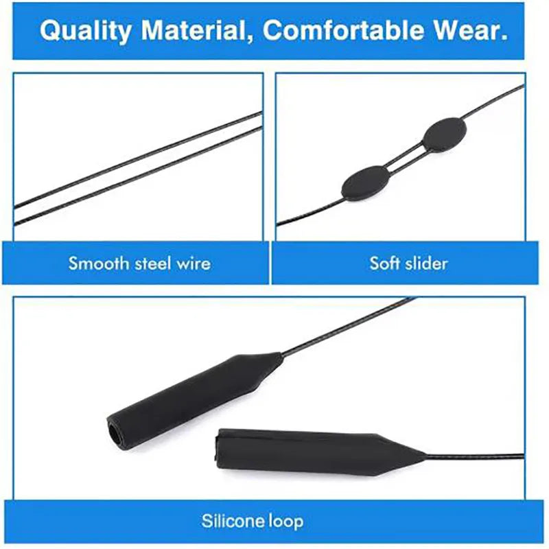 Viewring 1/5pcs Sports Eyeglass Strap Sunglass Holder Men Women Eyewear Retainer with Adjustable Buckles Reading Glasses Chain