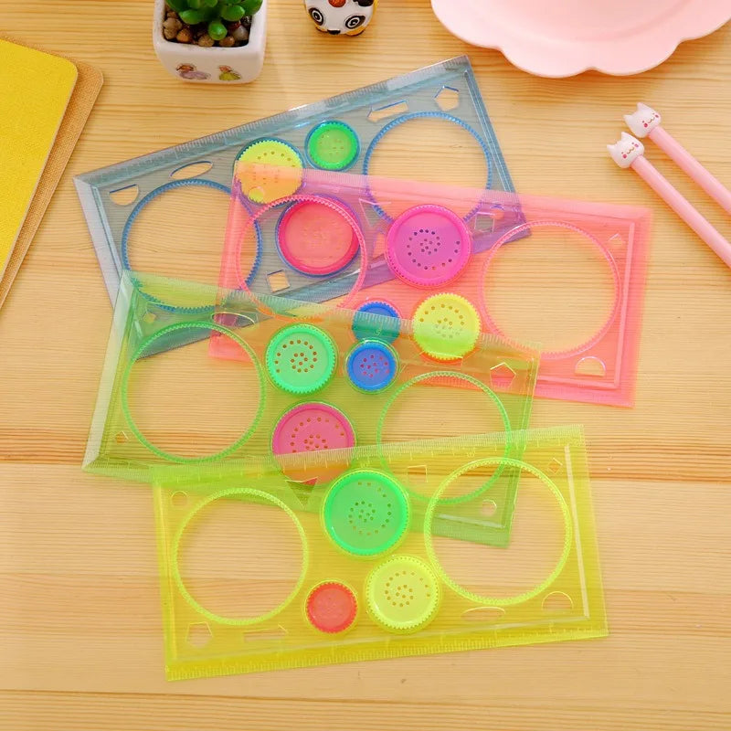 Multi Shaped Painting Ruler Spirograph Magic Drawing Template Oval Geometric Curve Pattern Multifunctional Stationery Gifts ZYF