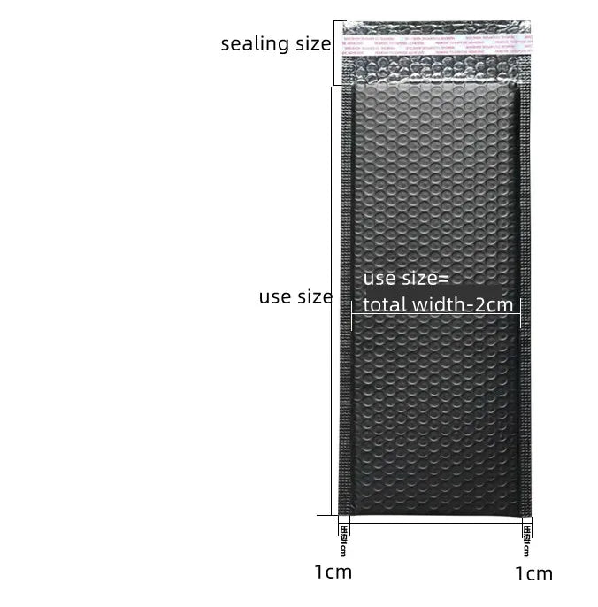 not thick 15x70cm Bubble Bag for Packing Black Color Long Big Envelope Mail Bubble Mailers for Small Business Packaging Shipping