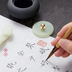 Small Natural Stone Inkstone Jade Mini Ink Stone Chinese Style Calligraphy Practice Inkstone Vintage Practical Ink Cartridge