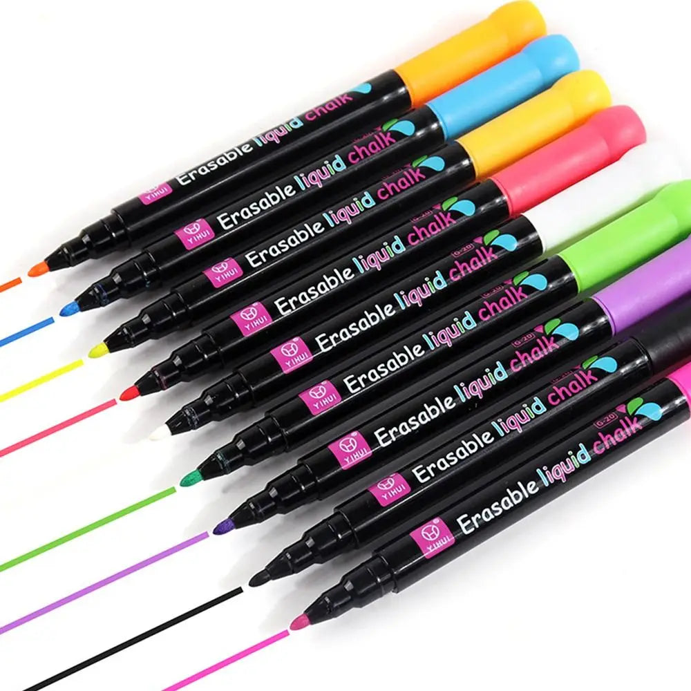 Dust Free Erasable Blackboard Graffiti Glass Window Painting Highlighters Liquid Chalk Pen Art Marker Pen Whiteboard Pen