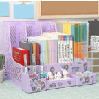 Multi-color file rack folder storage box desktop file box multi-functional file basket multi-layer shelf office bookshelf