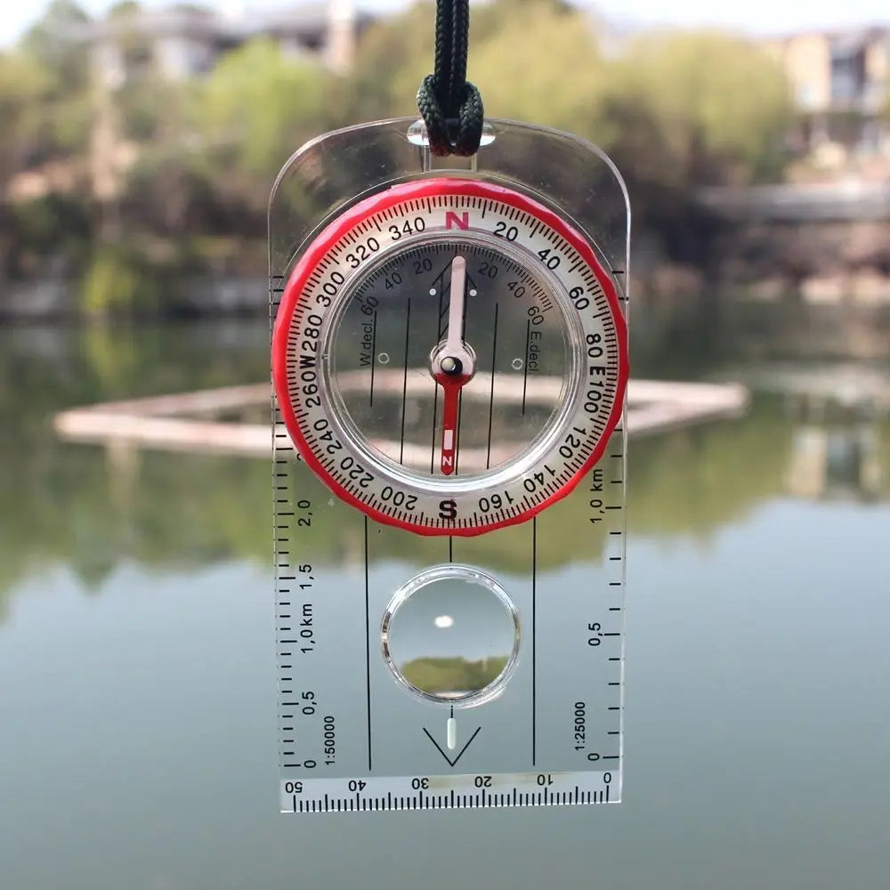 Compass Navigation Map Reading Scouts Camping Hiking Scale Ruler Outdoor Orienteering Tools