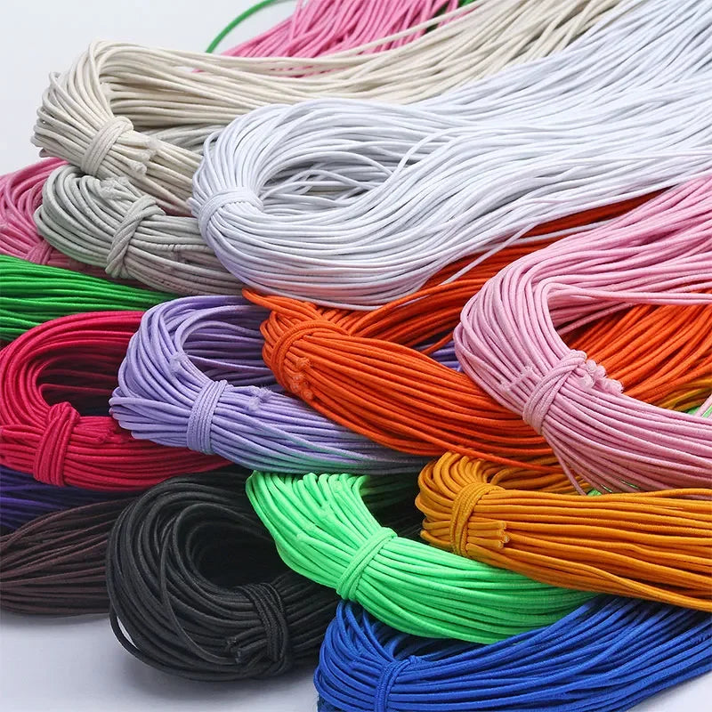 1.5mm Colorful High-Elastic Round Elastic Cord Rope Rubber Band Elastic Spandex Band Trim DIY Sewing Accessories