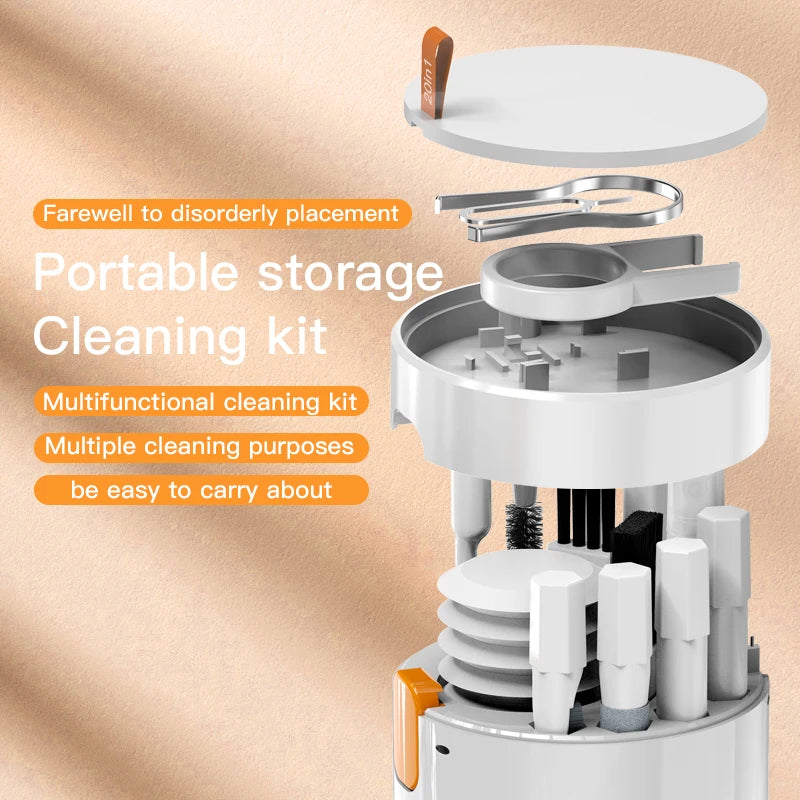 New 21 in 1 Bluetooth headset computer keyboard cleaning pen earplugs multifunctional storage screen cleaning brush set artifact