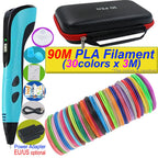 2026 New 3D Printing Pen DIY Three-dimensional Painting Children Toys With LCD Screen Power Adapter 200M PLA Filament Toys Gift