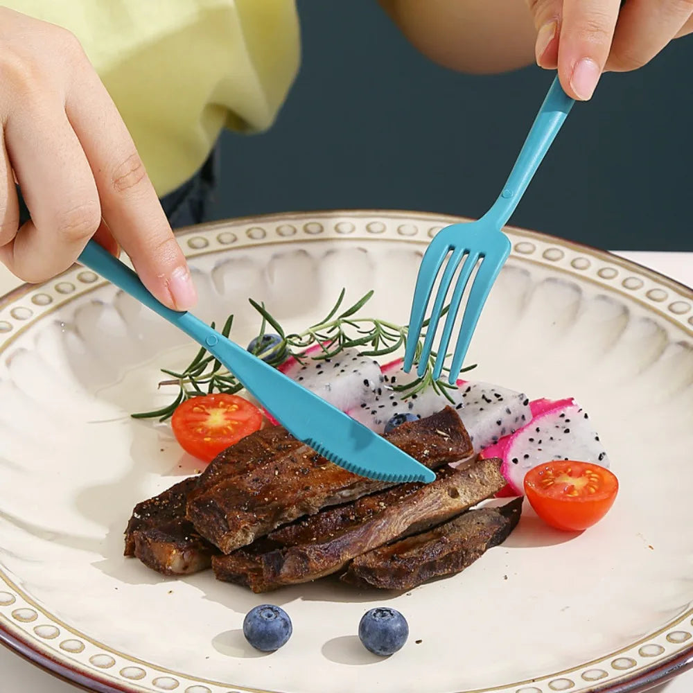 New Wheat straw Wheat Straw Dinnerware Set Eco-Friendly Portable Utensil Box Tableware Cutlery Set Travel