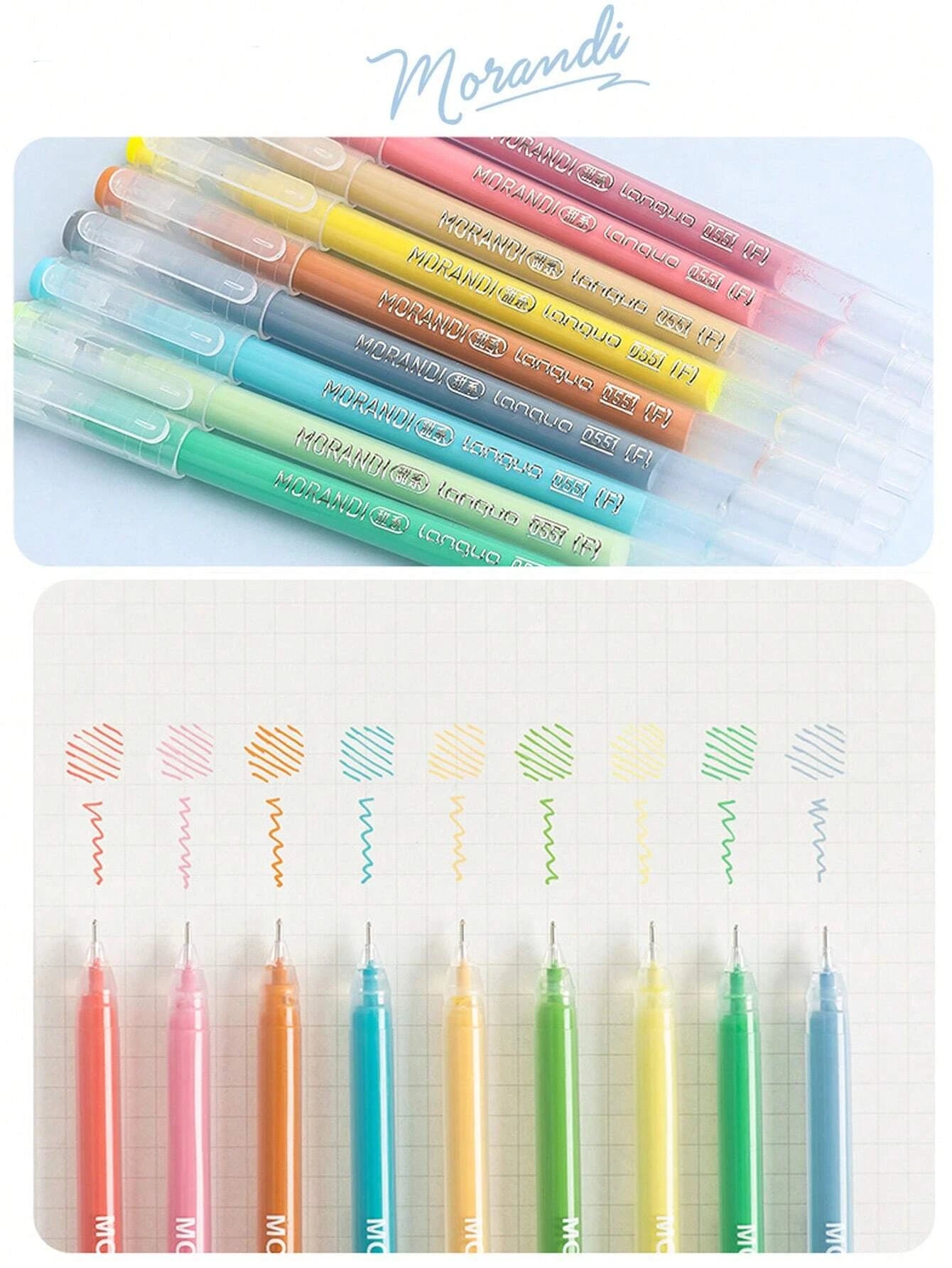 Languo 207/180/27/9 colors Multi-Color Handbook Pen 0.5mm Morandi Color Gel Pen Student Writing Painting Drawing Marker Pens Set
