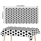 1pc Soccer Plastic Tablecloth Birthday Soccer Day for Soccer Birthday Decoration Disposable Party Soccer Table Cover Tableware