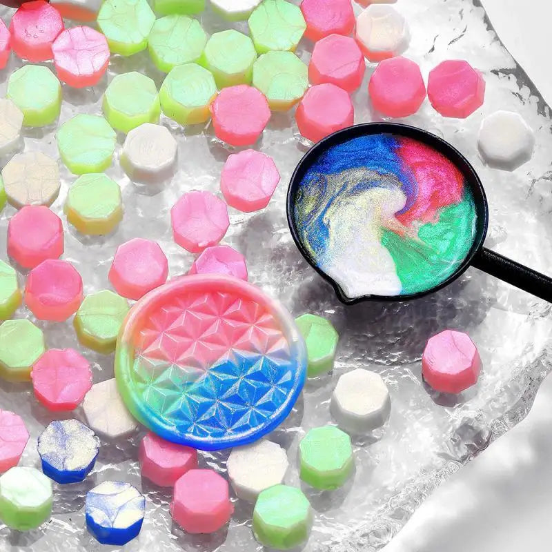 100Pc Glitter Sealing Wax Seal Stamp Wax Beads Scrapbook Material Wedding Birthday Party Invitation Stamp DIY Stamp Decoration