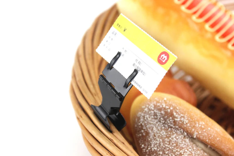 Pop Metal Clip Bakery Shop Price Tag Sign Card Display Snap Label Holders Silvery Gold Black Advertising Clamp