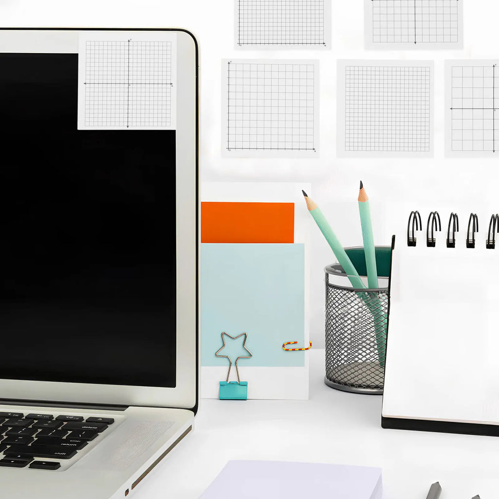 6 Pcs Grid Memo Pads Sticky Notepads Adhesive Graphing Paper Notes Writing Four Quadrant