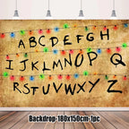 Stranger Theme Birthday Party Tableware Decoration American TV Paper Plate Napkin Banner Lights Alphabet Backdrops Kids Supplies