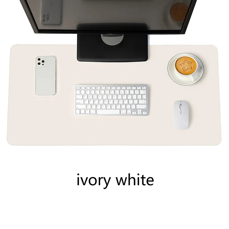 Portable Mouse pad large Gaming Waterproof Non-slip PU Leather Suede Desk Mat Computer Keyboard desk pad Mats white mousepad