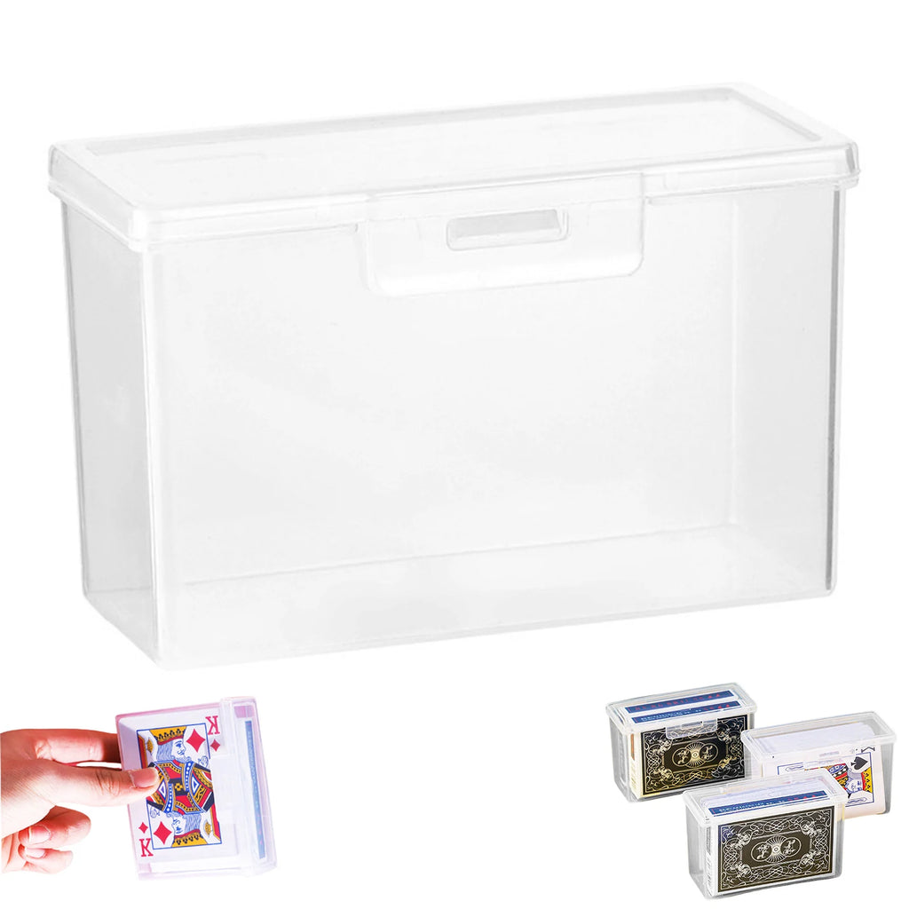 Playing Deck Card Storage Box High Capacity Playing Card Case Plastic Card Boxes for Trading Card Games Card Collector