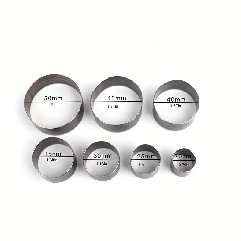 7pcs Leather Cutting Die Set Leather Craft Tools Sharp Leather Circle Stencil Cutter Mold Round Hollow Hole Punch Set