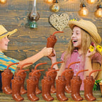 Plastic Cowboy Boot Cups with Straws and Lids Reusable Cowboy Cup for Western Themed Party Supplies Rodeo Birthday Decorations