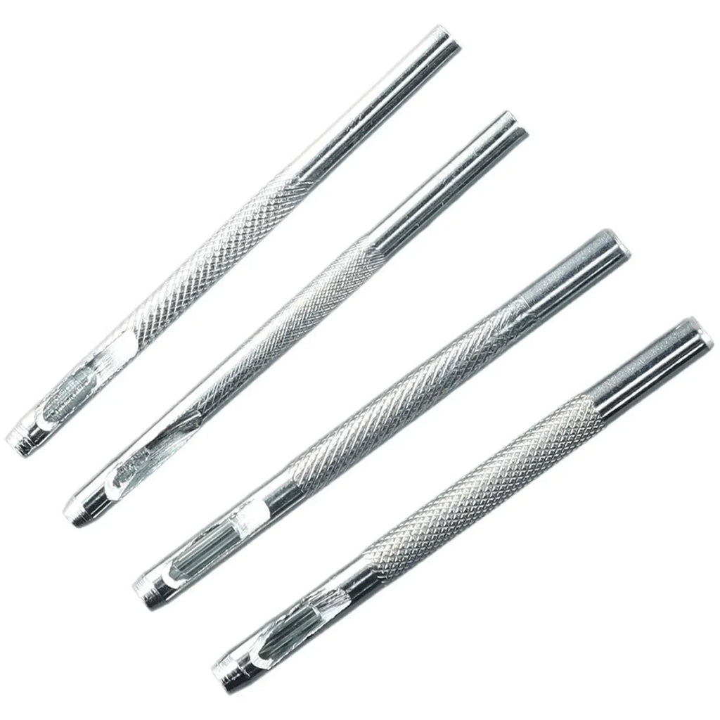 4 Pcs Leather Round Shape Hole Punch Punchers Kit Belt Watch Band Hollow DIY Drill Equipment Steel Galvanized 71mm Silver