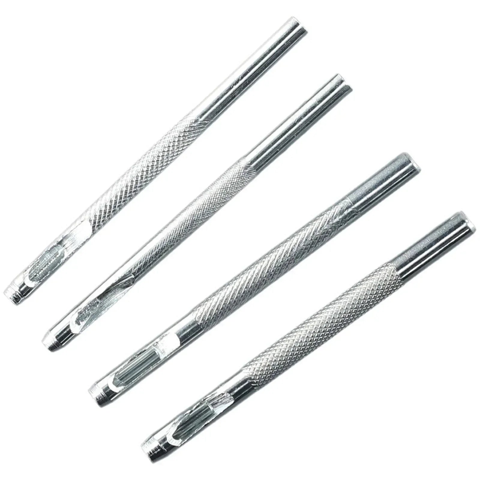 4 Pcs Leather Round Shape Hole Punch Punchers Kit Belt Watch Band Hollow DIY Drill Equipment Steel Galvanized 71mm Silver