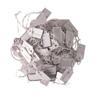 1000pcs Jewelry Strung Pricing Price Tags String Silver Merchandise Cloth Label Blank Tag White Card Paper Elastic Lanyard