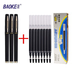Baoke 0.5/0.7/1.0mm Large Capacity Signature Set Antibacterial Pen Black Carbon Office Neutral Roller Ball Pen Business Refill