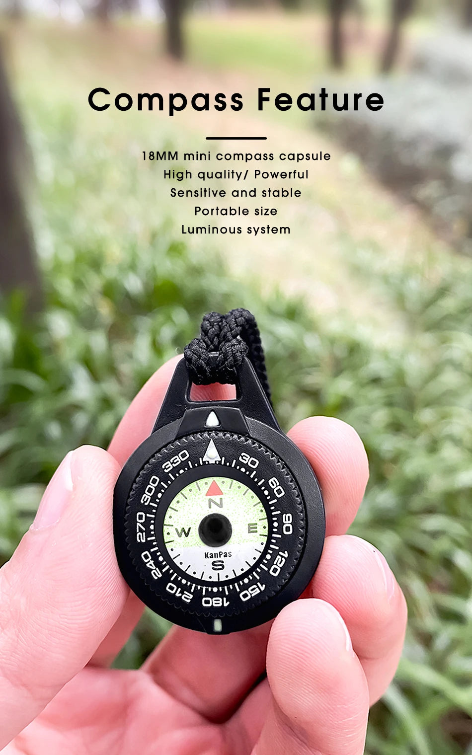 Kanpas EDC Outdoor Compass with Luminous / High Quality Compass / Outdoor Compass / Adventure Compass / K18 / K25