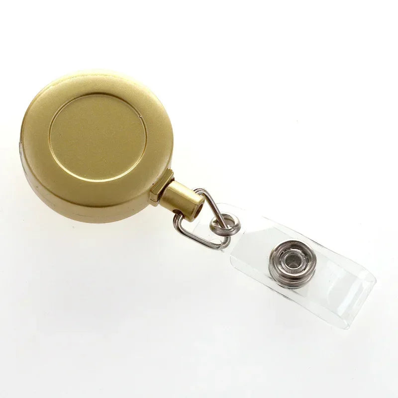 1 Pcs Aluminum Alloy Card Cover Case Bank Business Work Card Holder with ABS Retractable Badge Reel Credit ID Card Badge Bag
