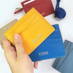 Genuine Leather Card Holder Woman Custom Name Designer Wallet Slim Luxury Card Wallet Man Engrave Initials Business Coin Purse