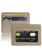 Minimalist Ultra-Thin Transparent ID Window Leather Card Holder – Unisex Compact Credit Card Wallet