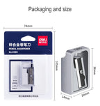 1/2Pcs Deli Zinc Alloy Pencil Sharpener Silver Metal Sharpener School Office Sharpener Stationery Supplies