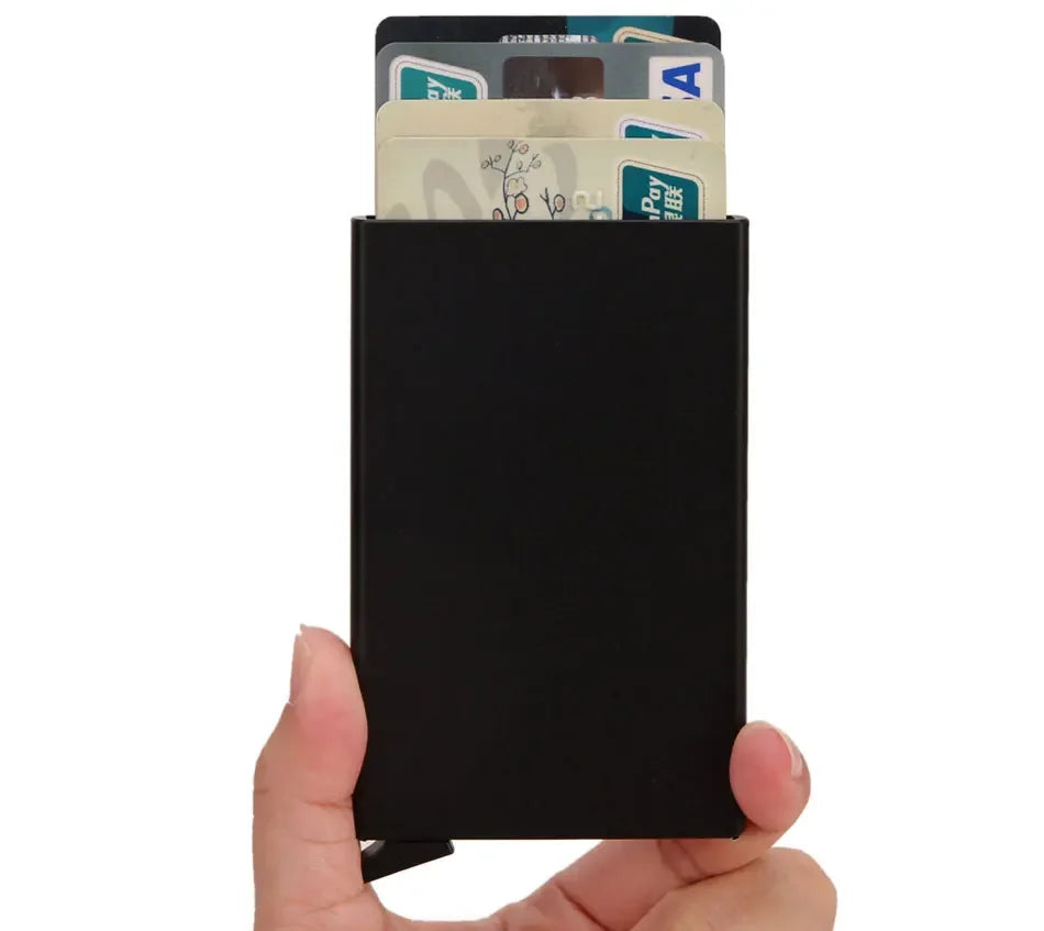 Rfid Metal Credit Card Holder Luxury Men Minimalist Wallet Cardholder Case Bag Business Supplies Card Storage Box Organizer Mini
