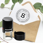Custom Self-Inking Stamp 25/30/40/50mm Round LOGO Design Personalized Text Press-type Inking Stamp for Wedding Invitation Envelo