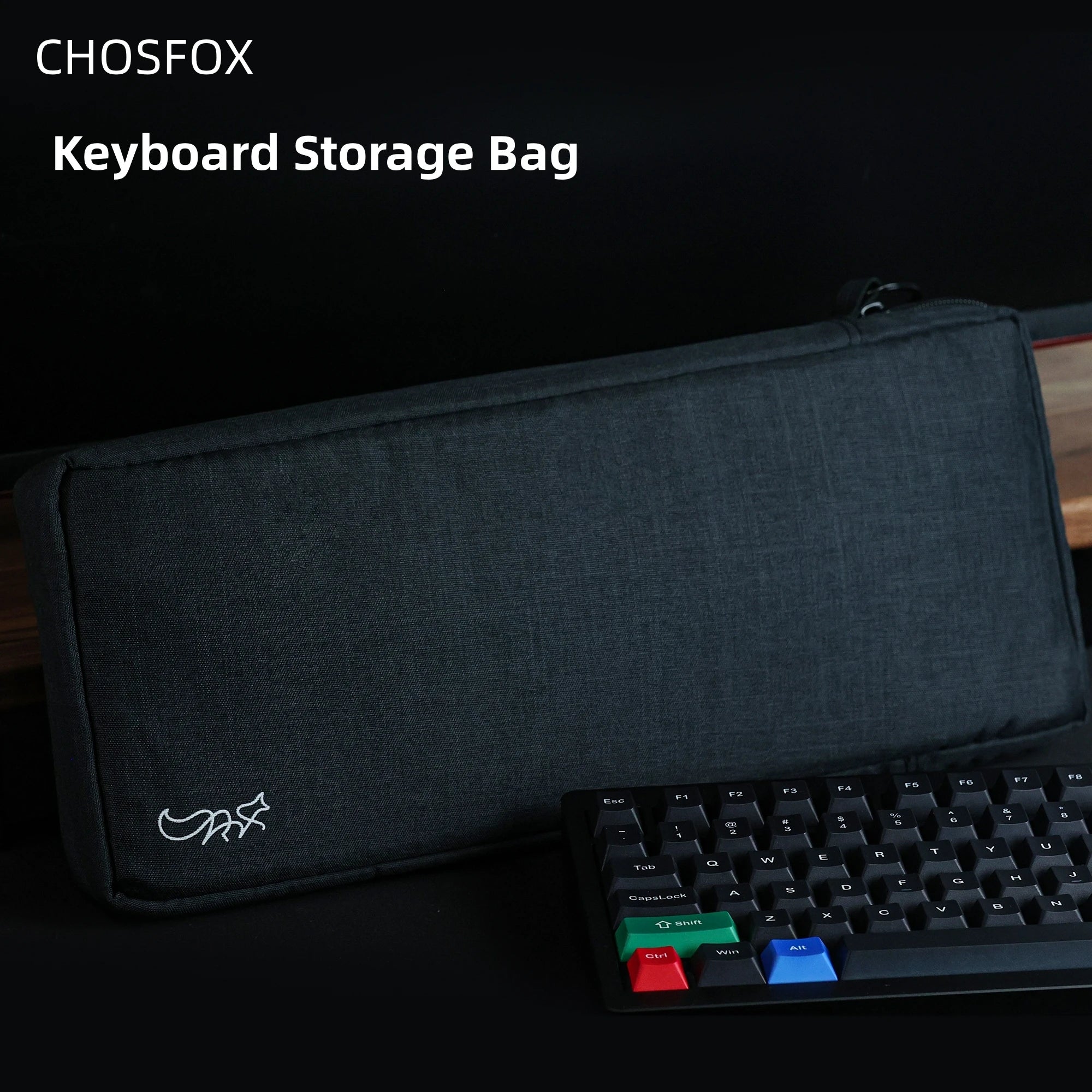 Chosfox Protable Keyboard Storage Bag Large Capacity Mechanical Keyboard Bag 87/75/67 Thickened Fabric Waterproof Protect Bag