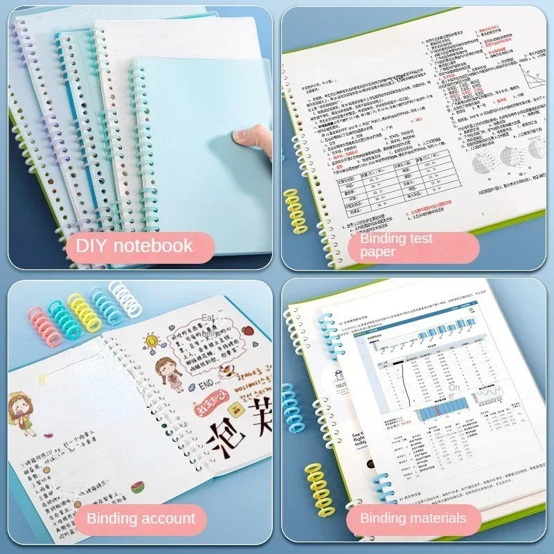 6 Holes Loose Leaf Binder Ring 10pcs Scrapbooking Album Binder Spiral Binding Clips Cute Stationery Student School Supplies New
