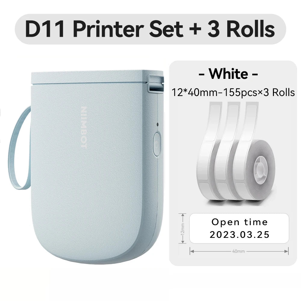 Niimbot D11 Mini Printer Wireless Phone Pocket Thermal Label Maker USB Rechargeable Inkless DIY Name Price Tag Sticker Machine