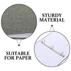 A4 Hardcover Fabric 3 Ring Binder File Organizer Document Holder Office Home Paper Sheet Protector Folder Sheet Organizer