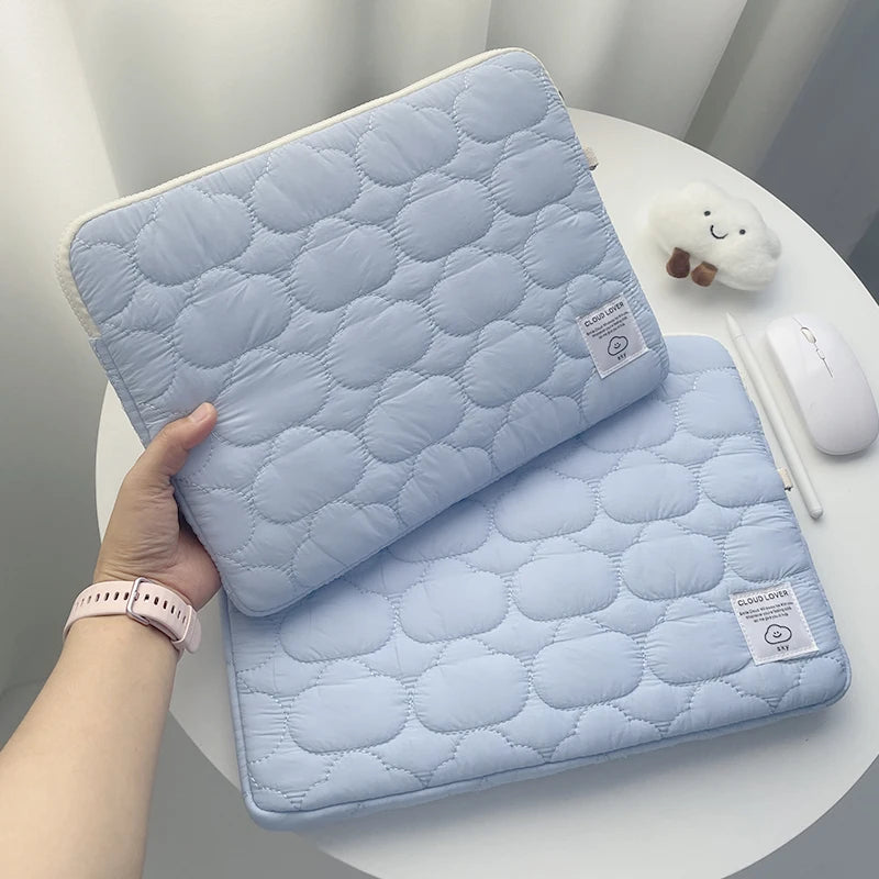 New Cloud Laptop Sleeve Ipad Bag Cotton Large Capacity Storage Embroidery 11/13/14 /15 15.6 16 Inch Notebook Pouch