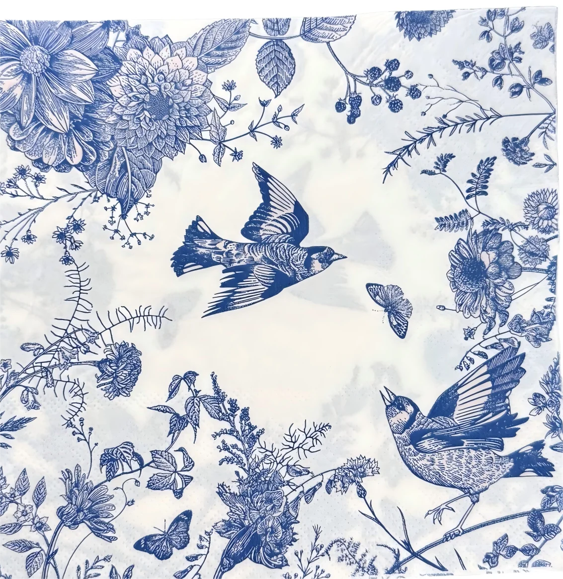 Disposable Blue Flower Porcelain Printed Napkins Birthday Wedding Tea Party Restaurant Party Decoration Tissue