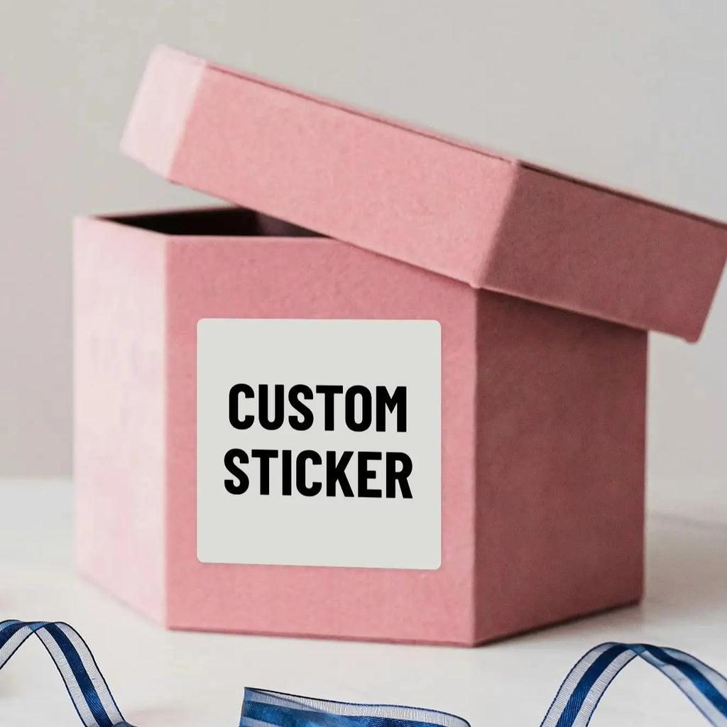 1/60/120/240 Custom Square PVC Stickers Waterproof Personalized for Party, Label, Packaging