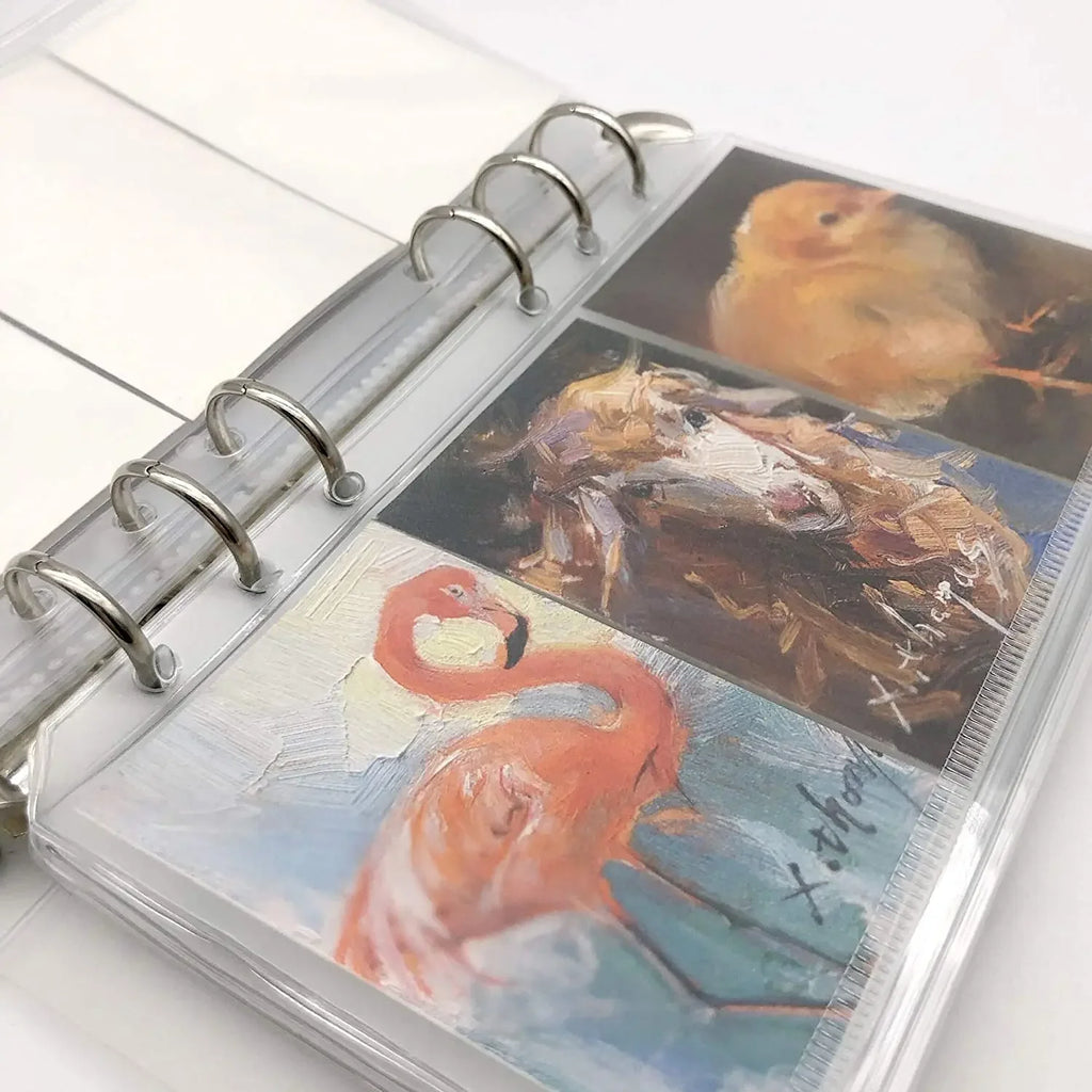 A6 6-Hole Binder Pockets Waterproof PVC Cash Budget Envelopes Zipper Binder Pouches for Notebook Planner Journey Binders