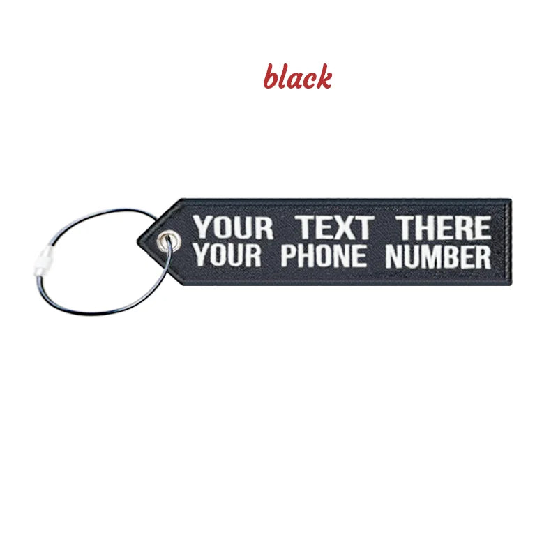 Personalized Keychain Luggage Tag Suitcase Travel Label Double-sided Embroidered Same Text