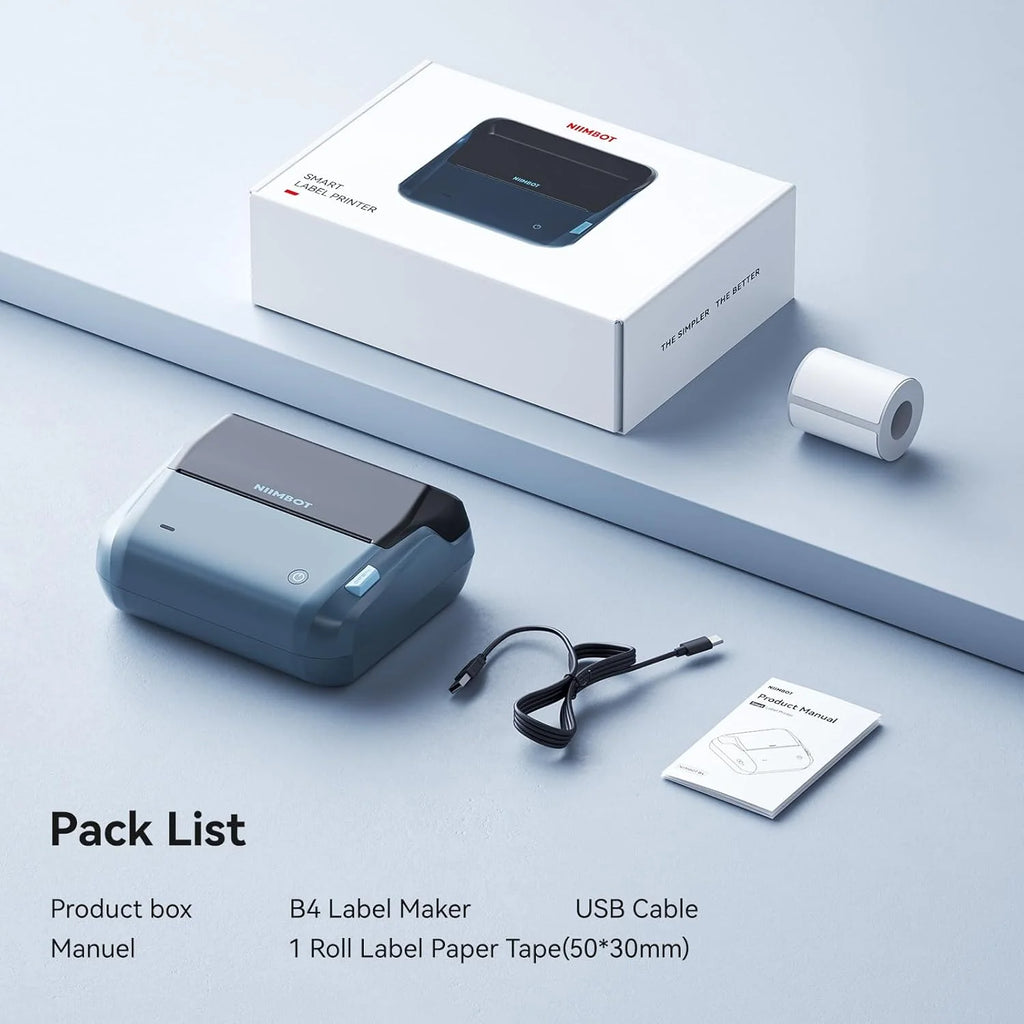 NIIMBOT B4 Potable 4inch Label Printer 20-110mmm Print Width Label Shipping Barcode Sitcker Big Size Multiple Devices Connected
