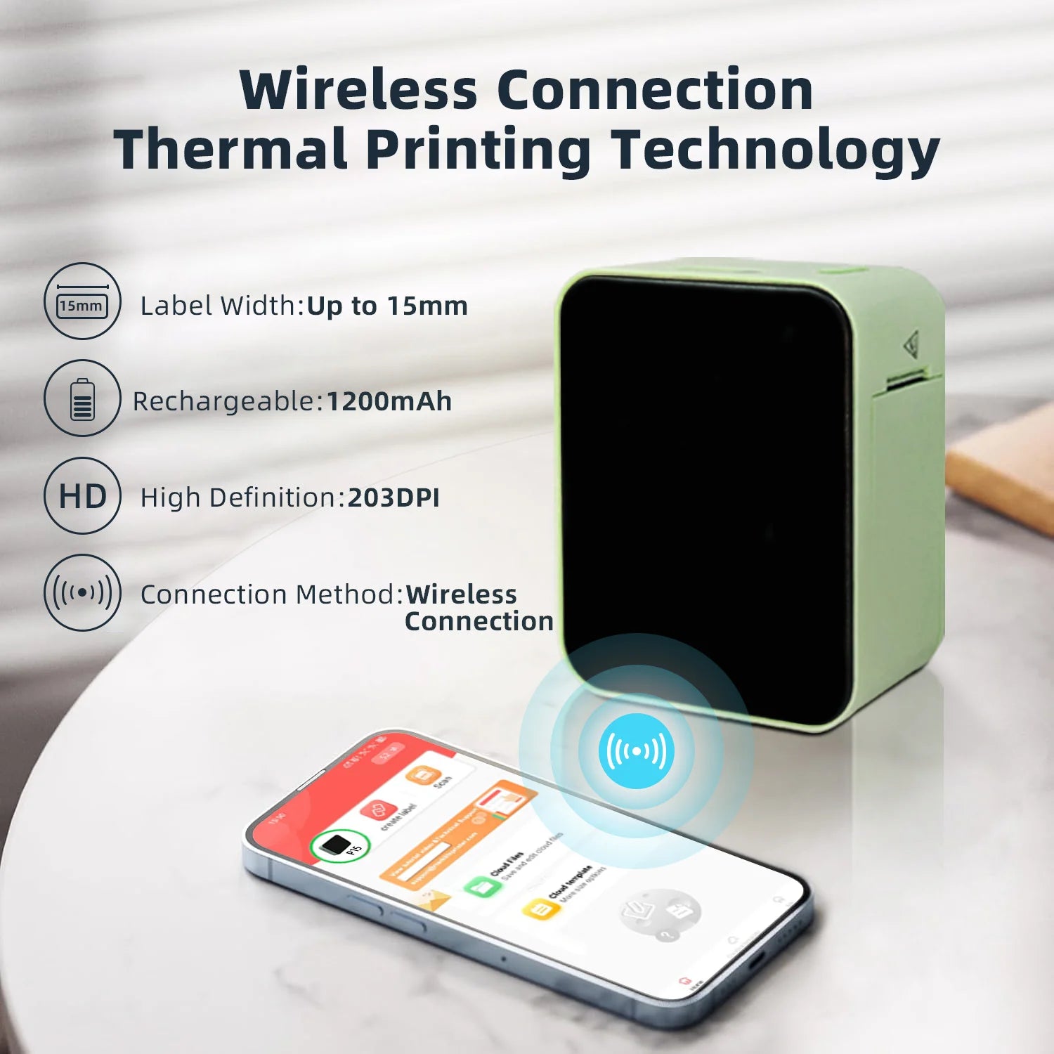 MarkLife P15 Thermal Label Printer Mini Portable Wireless Bluetooth-compatible Labeling Sticker Machine for Home Office