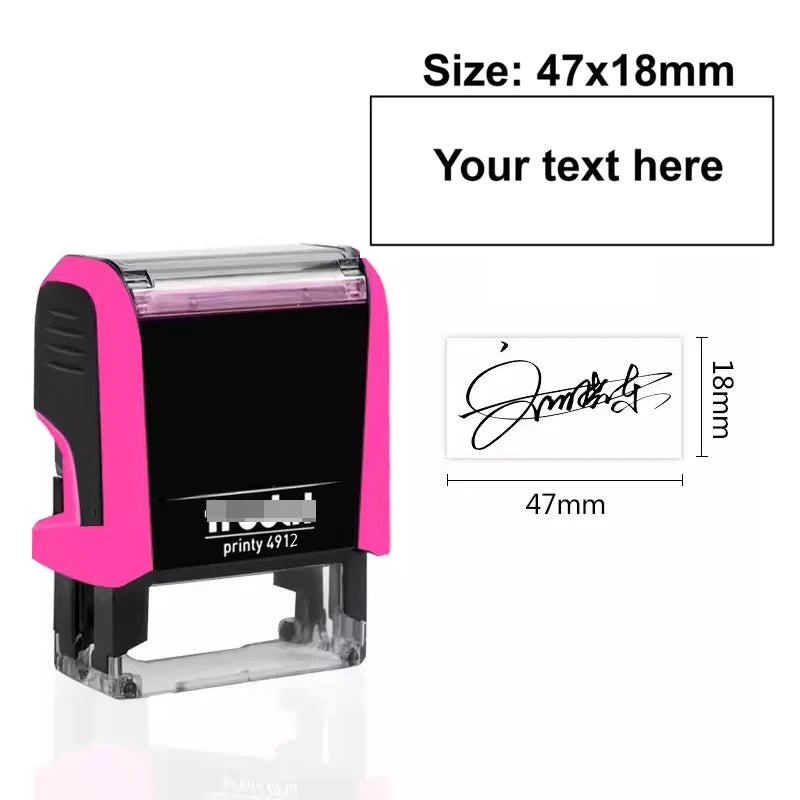 Customizable Self-Inking Rectangular Personalized Name Signature Laser Engraved Rubber Stamp